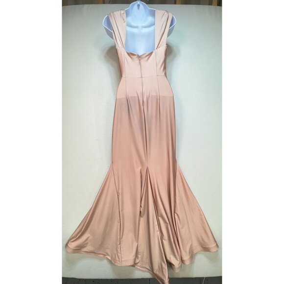 Cynthia & Sahar Women's Bridesmaid Maxi Dress Side Slit Size XS Pink Sleeveless - Picture 2 of 16